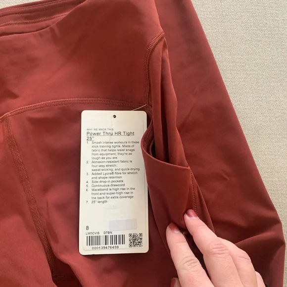 New Lululemon Power Thru HR Tight Leggings sz 8